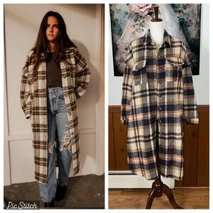 Super Cute Boutique Flannel Plaid Longline Shacket!